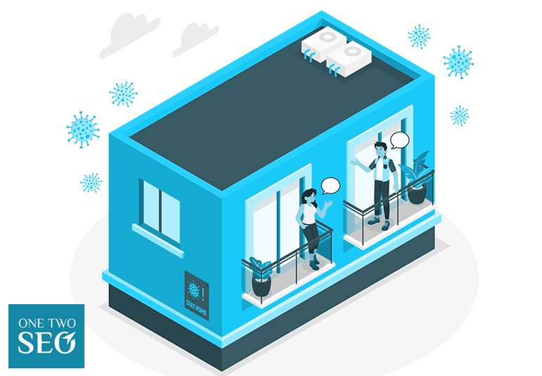 Two people are talking about HVAC services at residential home – Local SEO strategy